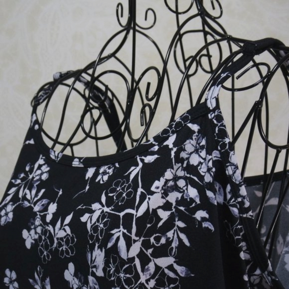 FASHION BUG Black Grey Gray Cami Camisole Tank Top